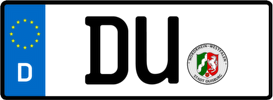 Kfz-Kennzeichen DU (Bundesland Nordrhein-Westfalen) Kfz-Kennzeichen DU (Bundesland Nordrhein-Westfalen)
