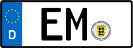 Kfz-Kennzeichen EM (Bundesland Baden-Württemberg) Kfz-Kennzeichen EM (Bundesland Baden-Württemberg)