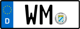 Kfz-Kennzeichen WM (Bundesland Bayern) Kfz-Kennzeichen WM (Bundesland Bayern)
