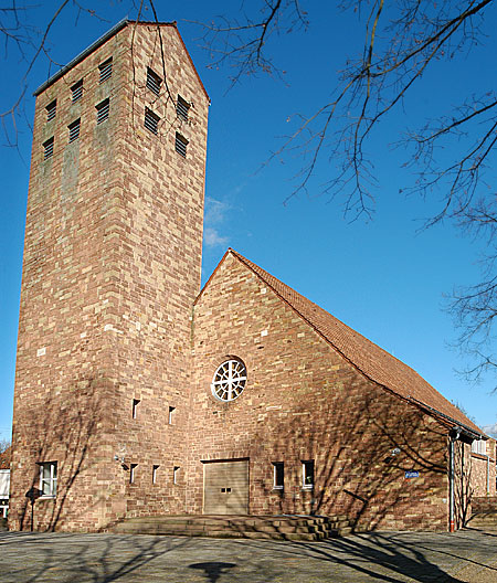 Bild Friedenskirche Karlsruhe: Rechte Maustaste | Grafik anzeigen zeigt Grafik in abgespeicherter Originalgröße!