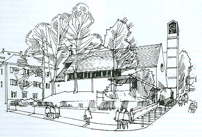 Ludwig-Hofacker-Kirche Stuttgart (Bildquelle: Festschrift der Kirchengemeinde)